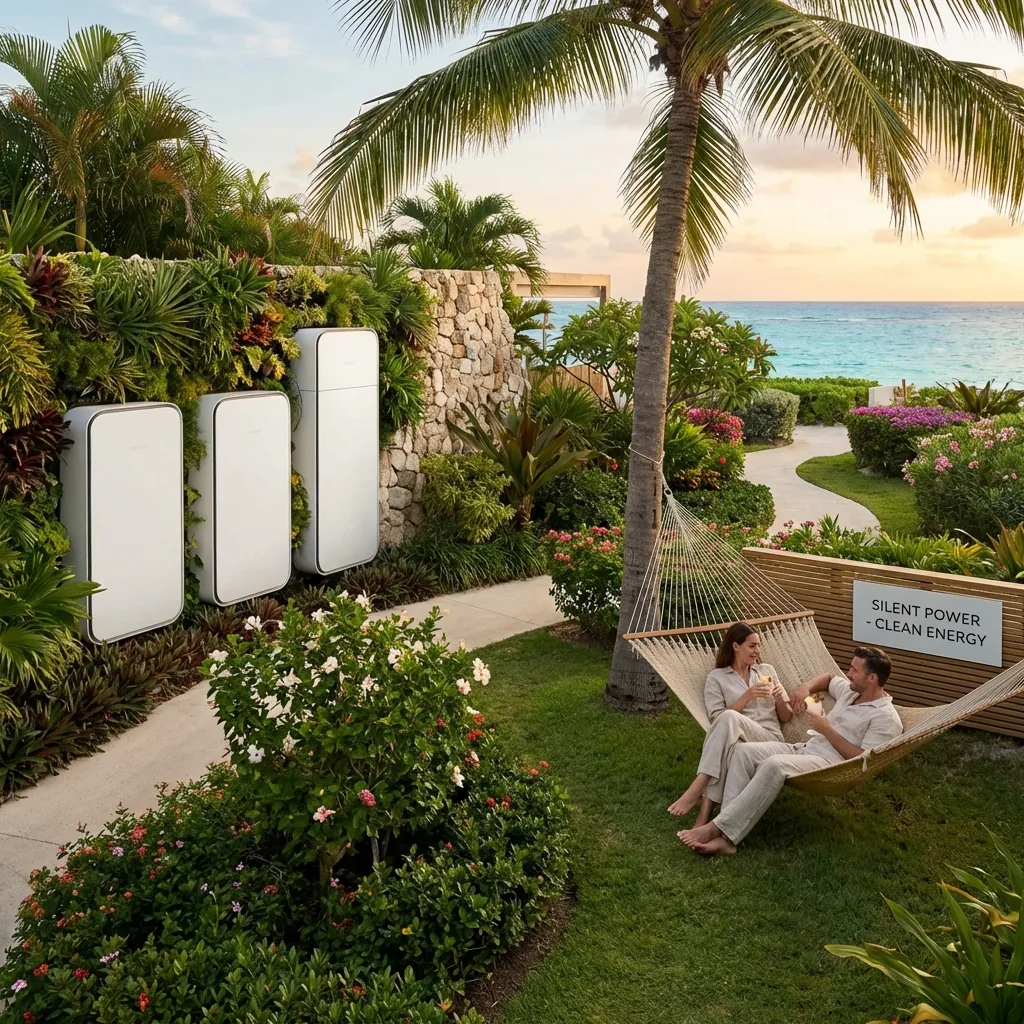 Silent Battery Storage in Resort Landscape