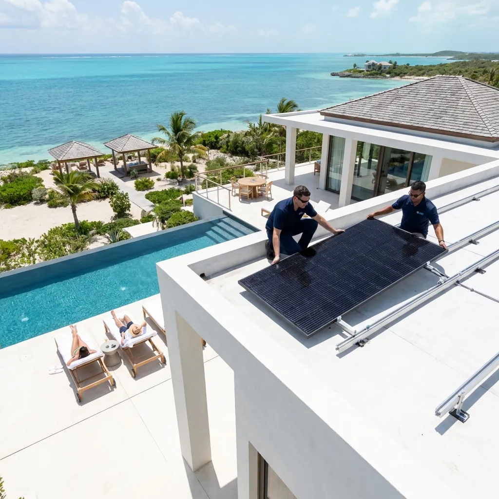 Professional Solar Installation at Luxury Resort