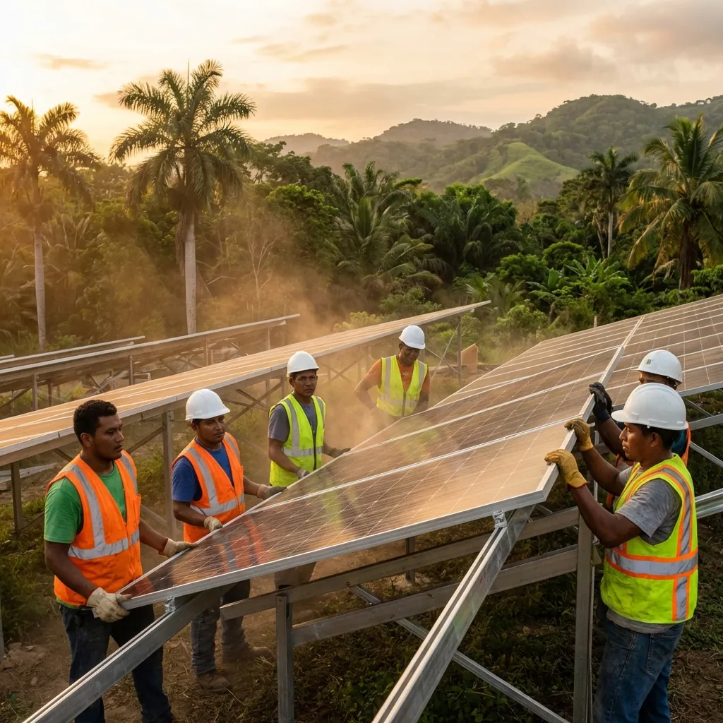 Active Solar Construction Crew Belize